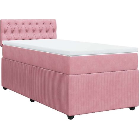 Maison Exclusive - Giroletto a Molle con Materasso Rosa 90x200 cm in Velluto