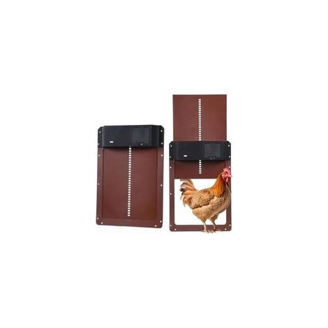 Kit de porte de poulailler automatique, porte de poulailler automatique alimentée par Autre batterie avec minuterie et capteur de lumière, accessoires de poulailler (1/5)