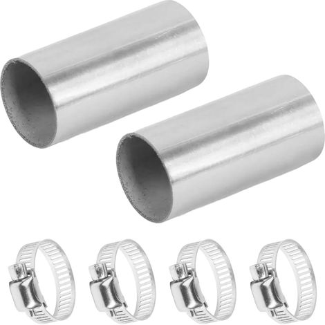 2 Pièces Raccords de Tuyau d'Échappement pour Chauffage Auxiliaire, Tube d'Extension en Acier Inoxydable avec 4 Pinces, Raccord de Chauffage Auxiliaire de 24 mm, Compatible Voiture, Car et Bateau (1/5)