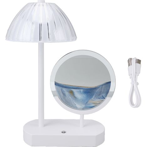 Lampe de table rechargeable avec tableau de sable mouvant, lampe de chevet créative sans fil pour la protection des yeux, décoration pour la chambre à coucher (1/5)