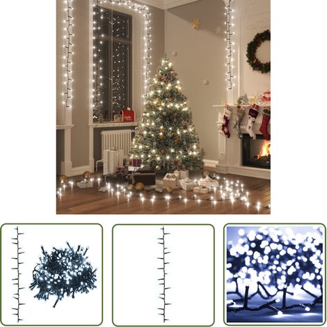 The Living Store Guirlande à LED compacte avec 400 LED Blanc froid 13 m PVC - Guirlande Noel - Guirlande Led - Decoration Noel - Luminaire Festif - Illumination Exterieure (1/5)