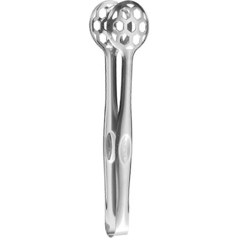 Pince à aliments pour barbecue, design creux, en forme de ballon de football, idéale pour le camping, la pâtisserie maison et les bars.-Silver (1/5)