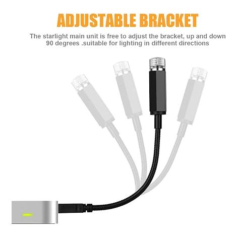 Lumière D'ambiance, Lampe de Toit USB pour Voiture Atmosphère Ciel étoilé LED Projecteur Rouge Veilleuse Réglable Plusieurs Modes, Romantique Lumière pour Maison/Fête (1/4)