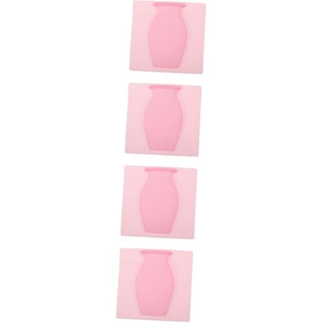 4 Pièces Vase Mural Coller sur Un Vase à Fleurs vases Autocollants décoration d'intérieur décoration Murale Pots de Fleurs Jardinière Suspendue Vase Collant Gel de silice Rose (1/5)