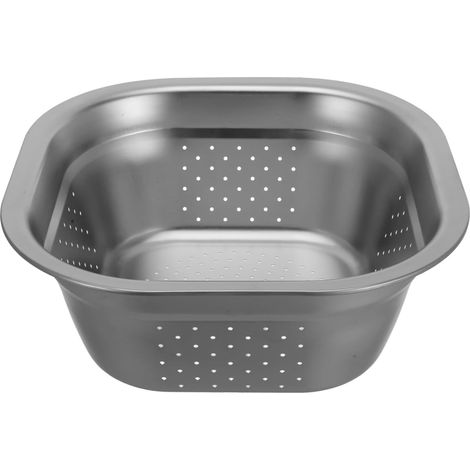 Passoire Inox Carrée Bassin De Lavage Des Légumes Égouttoir Cuisine Pour Fruits Et Riz Acier Inoxydable Grande Capacité Peu Encombrant 25.00 X 25.00 X 10.00 cm (1/5)