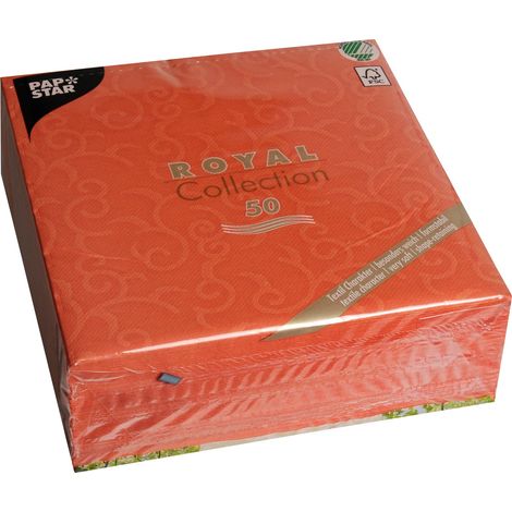 Papstar Tovaglioli USA e Getta in Tessuto, 40,6 x 40,6 cm, piegati a ¼, Confezione da 50, 13 Diverse opzioni di Colore, Design Casali (nettarina) (1/3)