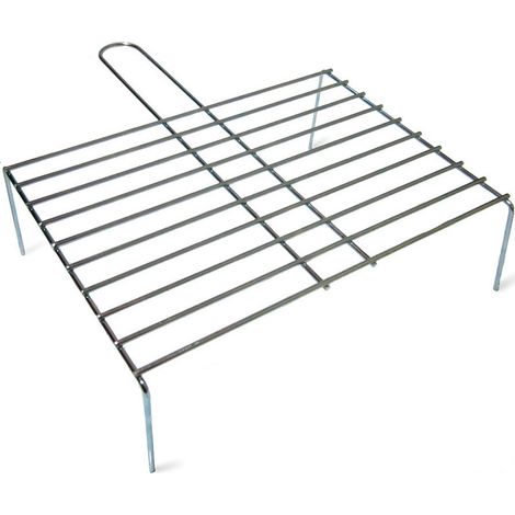 Grille avec pieds pour barbecue - Zinc - 45x35 cm (1/3)