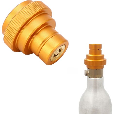 Adaptateur CO2 rapide pour eau gazeuse, compatible avec les distributeurs d'eau gazeuse DUO/Terra/Art. Cartouche de CO2 bleue d'origine avec valve à filetage externe TR21-4. Accessoires de rechange or (1/5)