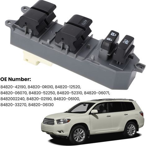 Interruptor principal de la ventana del lado del conductor, módulo de control eléctrico de la ventana izquierda, modelos 84820-02190, 84820-42190, compatible con Solara, Tundra y Camry. (1/5)