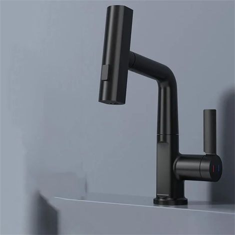 Robinet De Salle De Bains À Affichage Numérique, Levage Intelligent, Température Intelligente, Rotatif À 360 Degrés, 5 Pulvérisateurs, Économie D'eau, Robinet De Lavabo Chaud Et Froid (1/5)