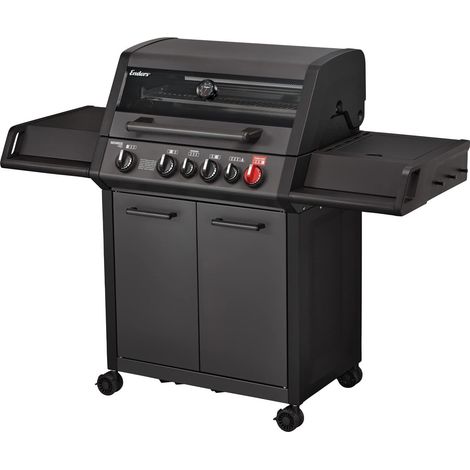 Enders Monroe PRO 4 SIK Turbo Shadow, Barbecue a Gas 4 Bruciatori, Fornello Laterale e Zona Turbo, BBQ con bruciatore Backburner, BBQ a Gas da Esterno Superficie di Cottura 74 x 43 cm, 30mbar 838533 (1/4)
