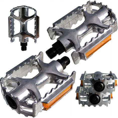 Pedales de bicicleta MTB Feimin 961 de aluminio plateados (1/5)