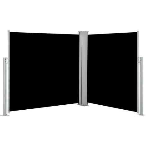 vidaXL Tenda da Sole Laterale Retrattile Nera 100x600 cm