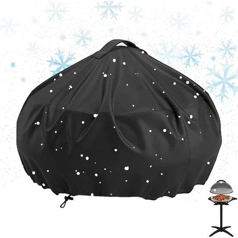 Housse pour barbecue électrique Protection pour mini barbecue électrique rond Housse pour barbecue Imperméable, résistante aux intempéries, indéchirable, anti-UV, résistante à la décoloration, ultr (1/5)