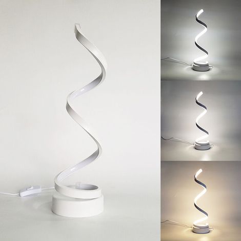 Lampe de table Lampe de chevet Design spirale moderne Lampe de table Dimmable Touch Lampes de chevet Blanc chaud, Luminosité réglable (1/5)