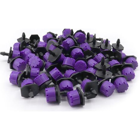 100 pcs 8 trous capot réglable jardinage goutte à goutte goutteurs arroseurs pour système d'arrosage (Violet)