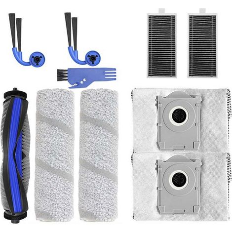 Set di accessori da 10 pezzi per aspirapolvere Ecovacs X11/X11 PRO/T80S con spazzola principale, rulli lavapavimenti, sacchetti per la polvere, filtri HEPA e spazzole laterali per il funzionamento (1/5)