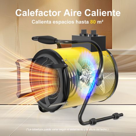 Calefactor industrial profesional de 9 kW - Radiador industrial, con termostato y ángulo ajustable para obra - DAHTEC (1/5)