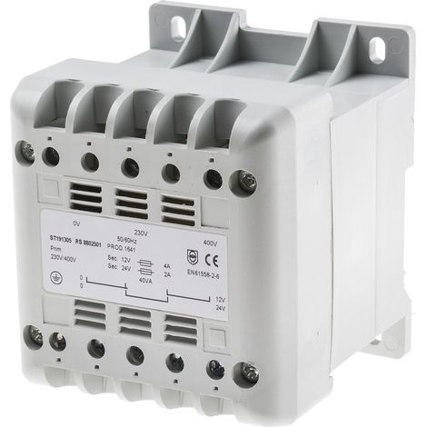Transformateur pour panneau de commande, Vin 400V c.a., Vout 12V c.a., 40VA ( Prix pour 1 ) (1/2)