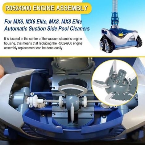 Moteur Aspiration - R0524900 - Pour Robot Piscine Zodiac MX6 MX6 Elite MX8 MX8 Elite - Kit Pièces Rechange (1/4)