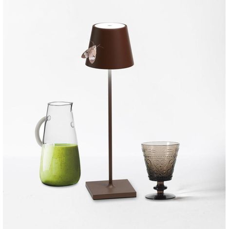 Poldina Pro Corten LED-Tischleuchte, wiederaufladbar und dimmbar mit einer Akkulaufzeit von bis zu 12 Stunden. Für den Außenbereich IP65 (1/5)