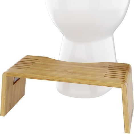 Squatty Potty Oslo Pliante Bambou Toilettes Tabouret - 7-Pouce Pliable Bain Tabouret pour Adultes et Enfants, Brun (1/5)