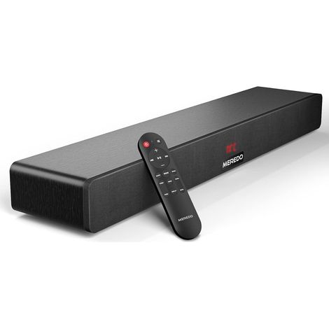 Barre de Son pour TV, Système de Barre de Son 2.1Ch 150W Haut-Parleur BT 5.0 en Bois avec Caisson de Basses intégré pour TV/PC/Home cinéma Prise en Charge Arc/Optique/Aux/USB (1/5)