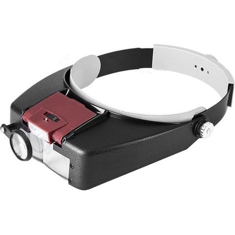 Loupe frontale LED pour bijoutiers (grossissements 1,5x, 3x, 6,4x et 8,3x) – Loupe éclairée et anti-éblouissement – Outil de précision pour la réparation de montres, la lecture et les travaux de préci (1/5)