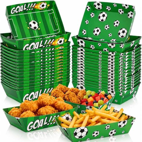 HENGBIRD Assiettes en Papier Football Party, 24 Snack Bowls robustes pour frites, chips, hot dogs et Currywurst, décoration pratique pour Public Viewing, soirées foot et événements sportifs (1/5)