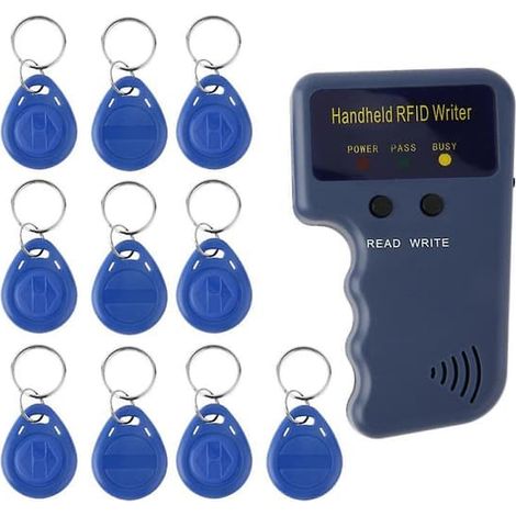 KLVGTIFS PU - Copieur, duplicateur, programmateur, lecteur RFID, 10 porte-clés, étiquettes et cartes d'identification réinscriptibles (FMY) (1/5)