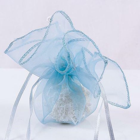 Mouchoir en satin bleu ciel, 20 cm (lot de 5)