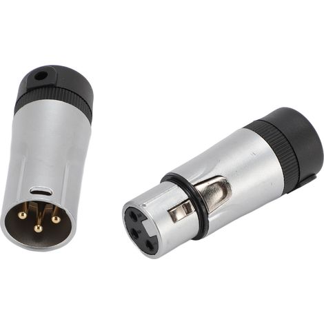Connecteur XLR femelle/mâle à souder 3 broches, adaptateur XLR compact pour microphone, plaqué or, coudé à 90°, pour câble 3,0-5,0 mm (1/5)