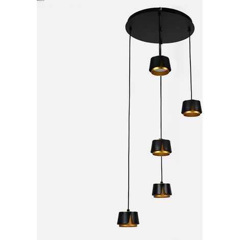 Domenica 5xGX53 Deckenleuchte schwarz/gold 45W 4000K 4000lm mit Leuchtmitteln 38x38 cm