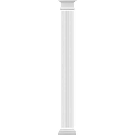 PRESTIGE DECOR Pilaster 225-244cm Halbsäulen Kunstharzputz weiß, Wandpfeiler Dekosäule Komplettsets: Komplettset 2, Schaftbreite 405mm