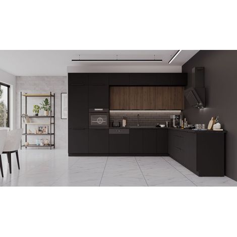 Winkelküche SIENA + MONZA 350x290 cm Küchenzeile Eckküche Küche XL Stauraum (1/5)
