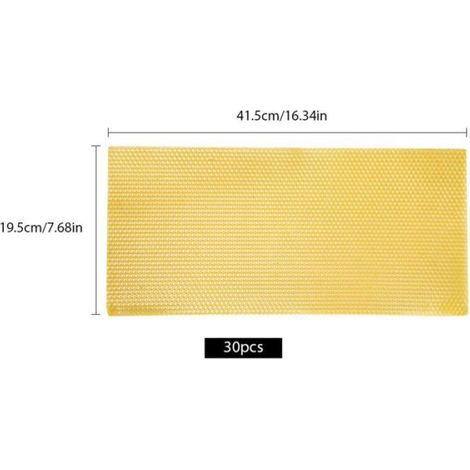 30PCS Fondations de ruche en cire d'abeille, filtres à miel pour apiculteurs (1/5)