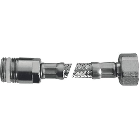 SCELTO DA DESIVERO Flessibile Flex inox con rosone mp 1/2"xf3/8"l.350 codice prod: DSV04721 (1/2)
