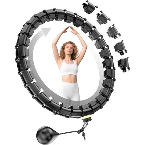 Hula Hoop Réglable - 65 Pouces - 32 Maillons Détachables - Pour Adultes - Perte De Poids - Exercice Intérieur - 1 Pièce (1/3)