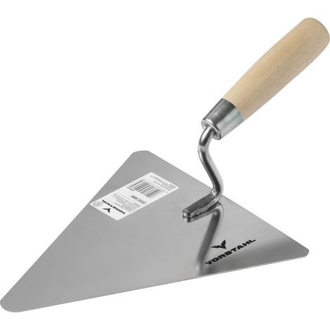 Vorstahl Paleta de Albañil Triangular Acero Inoxidable Mango Madera 180mm (1/3)