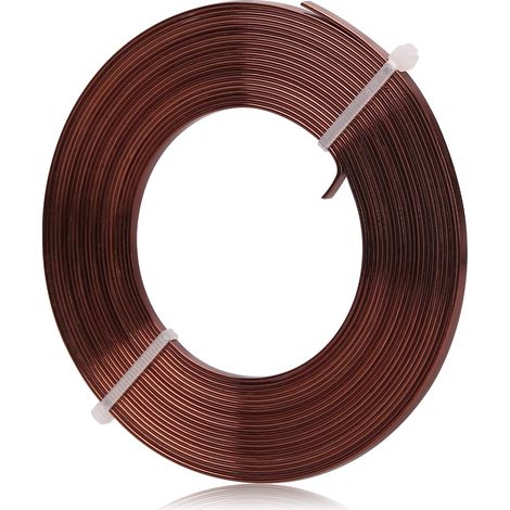 5 m de fil plat en aluminium, 3 x 1 mm - Fil plat en aluminium souple et flexible pour travaux manuels, fabrication de bijoux, modélisation, prise de pierres et projets de bricolage (marron) (1/5)