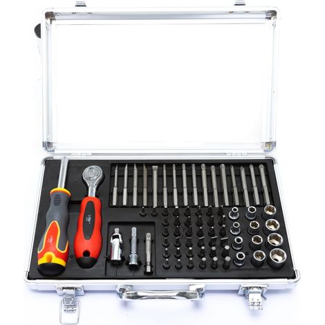 TrendLine Werkzeug-Set Werkzeugkoffer Werkzeug 71 tlg Bits Ratsche (1/3)