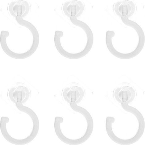 Set di 6 ganci adesivi da parete, non richiedono foratura, rimovibili senza lasciare segni, forte adesivo ABS+AS, per cucina, bagno, camera da letto, 7,5×8,5 cm (1/5)