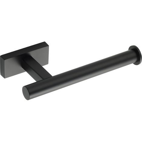 Porte Rouleau Papier Toilette, Longueur 17.6 CM, Papier Toilette Mural pour Salle de Bain/Cuisine, Derouleur Papier Toilette Murale en Acier Inoxydable SUS 304, Noir (1/5)