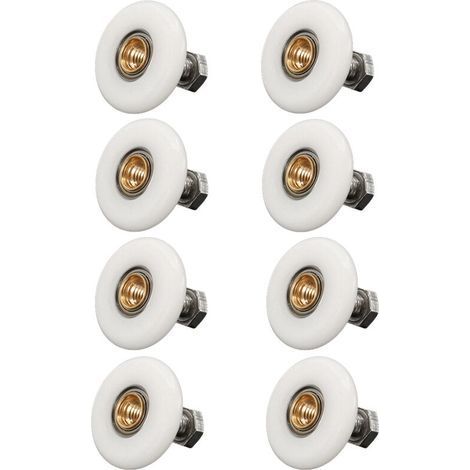 8 Pcs Rouleau Porte Douche 19mm Roulette Douche en Cuivre Roue pour Salle de Bain (1/5)