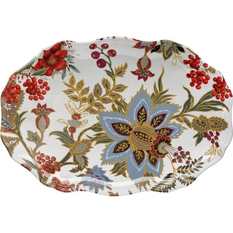 Galbiati piatto portata festonato Eden Natale porcellana 35x24