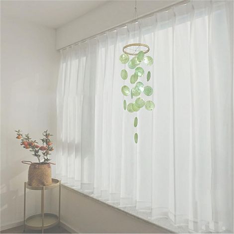 Muschel Windspiel Bunt Capiz Perlmutt Hängend 73cm Garten & Wohn Deko