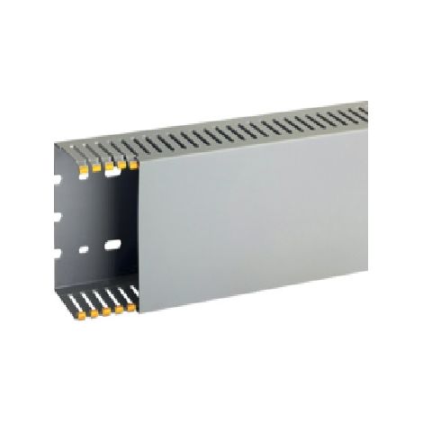 T1-EN 100x60 G Canaletta con coestruso morbido modulo 10 feritoia 4, Grigio