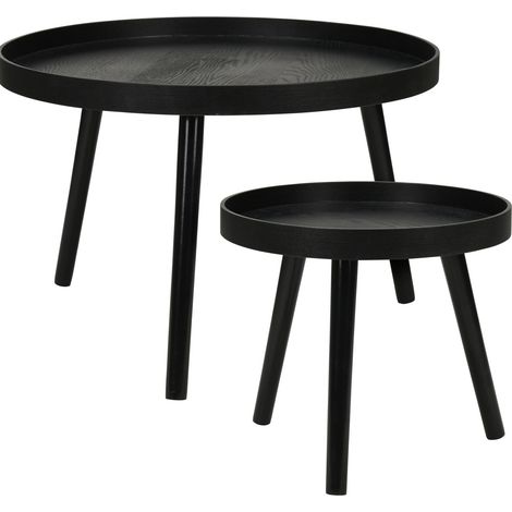 Couchtische in zwei Größen, Ø 60 cm, Ø 38 cm, 2er-Set