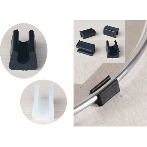 20Pcs Patin Pied Chaise Tube Rond Embout Tube 14 mm Pied Table Fauteuil Tampon Meuble Forme U Plastique Blanc Diamètre (1/5)