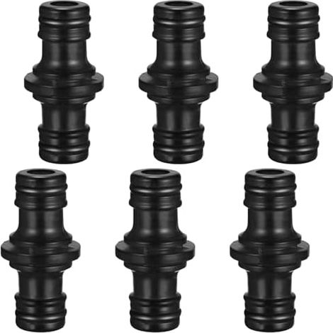 6 Pièces 1/2 Pouce Double Connecteur Tuyau d’arrosage Raccords de Tuyaux Schlauchkupplung Gardena Prolongateur Raccord pour Jardin Maison (Noir) Noir Zoll (1/5)